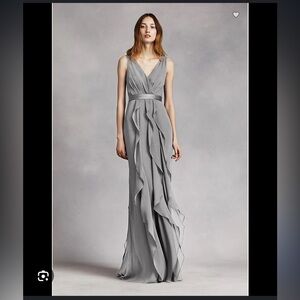 Vera Wang Silver Maxi Dress